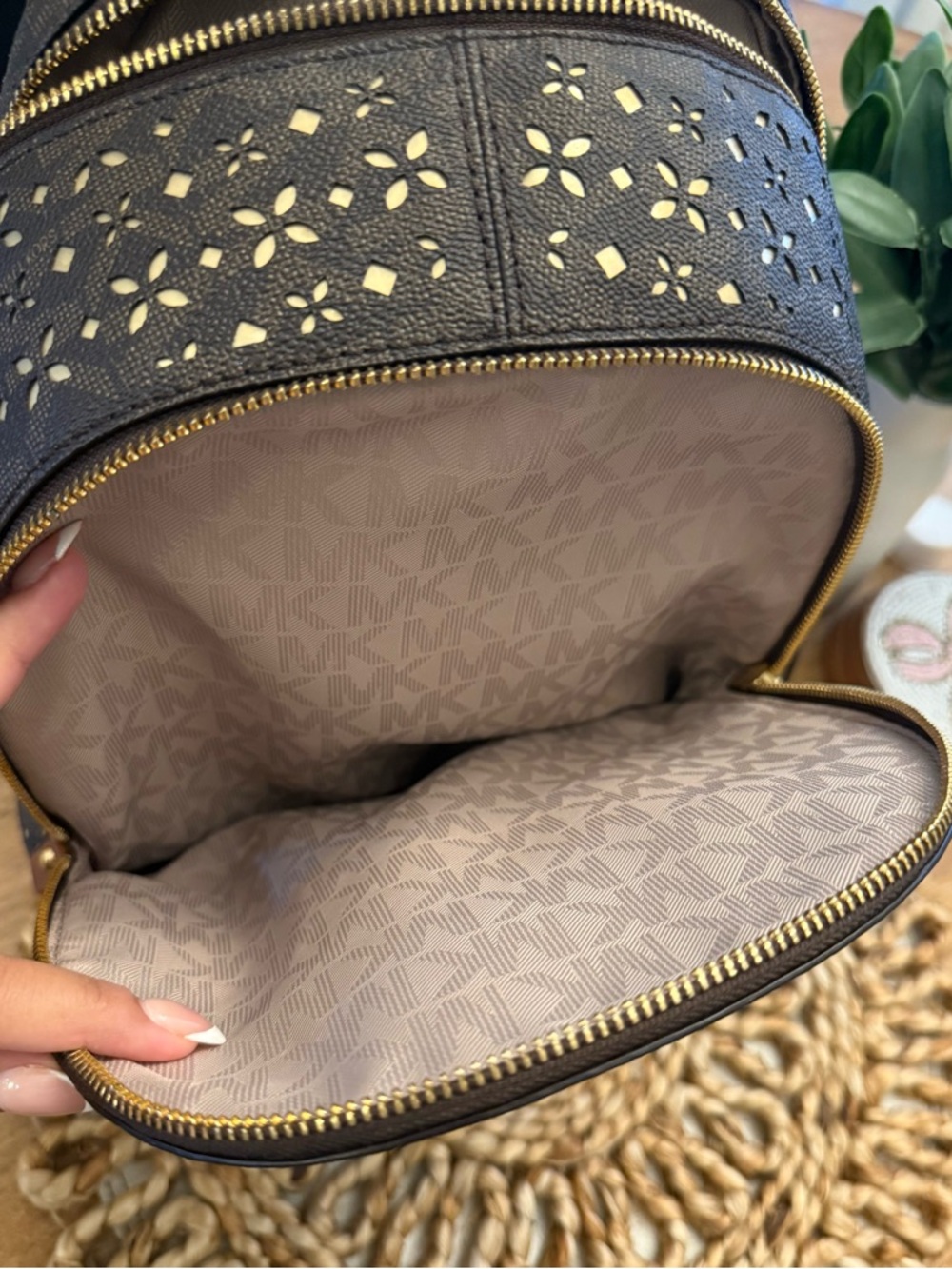 NOT FOR SALE!! Michael Kors Medium Backpack with Gold Hardware - Picture 6 of 9